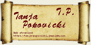 Tanja Popovicki vizit kartica